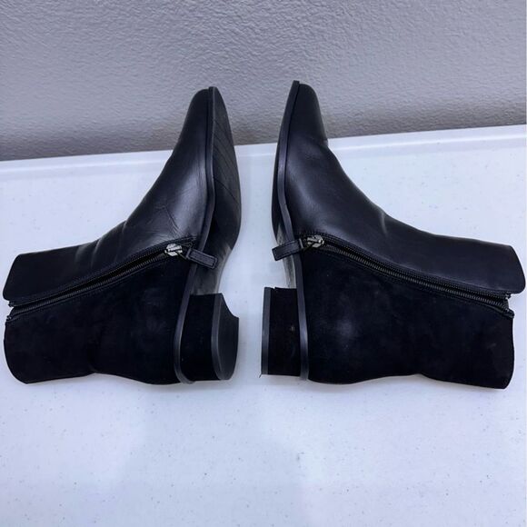 Aquatalia Boots Size 9 Lucia Black Ankle Womens Leather Suede Fall - Picture 7 of 8